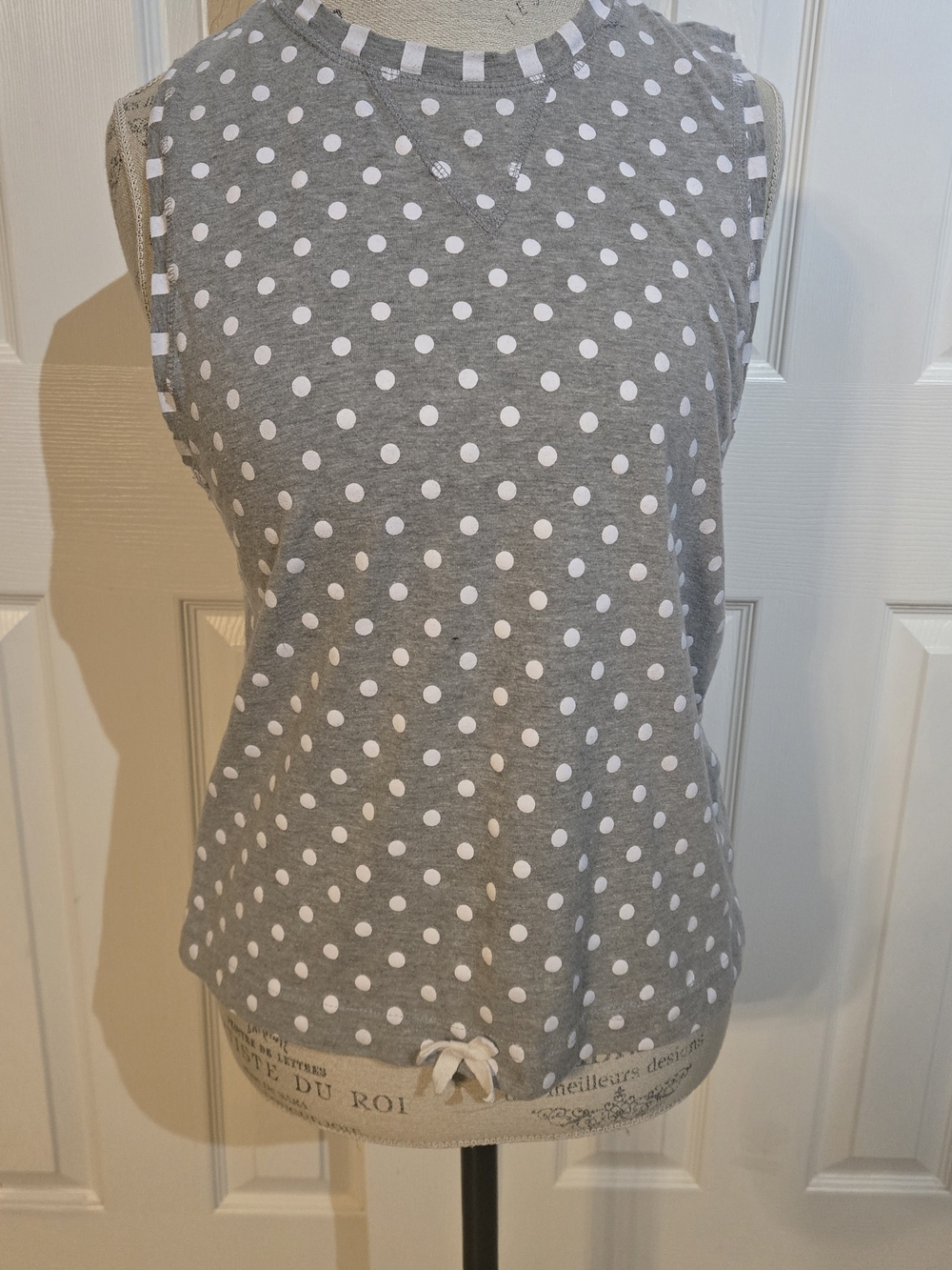 Joe Boxer Gray Tank Top with White Polka Dots